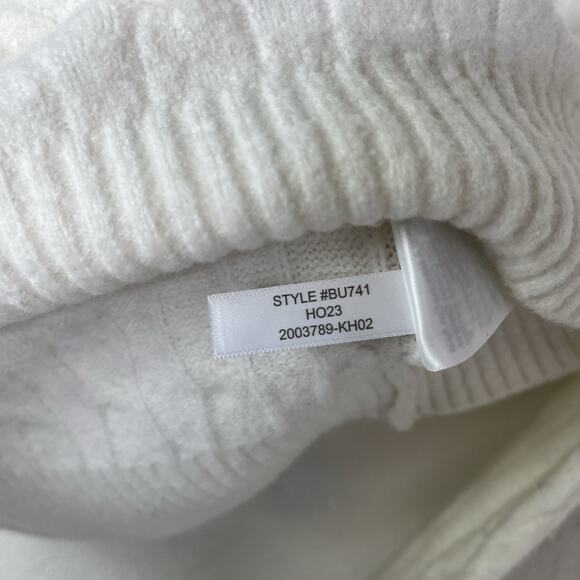 J. Crew Factory Extra Soft Cable Knit Off White Sweater Size XXS, mock neck fall - Picture 5 of 5